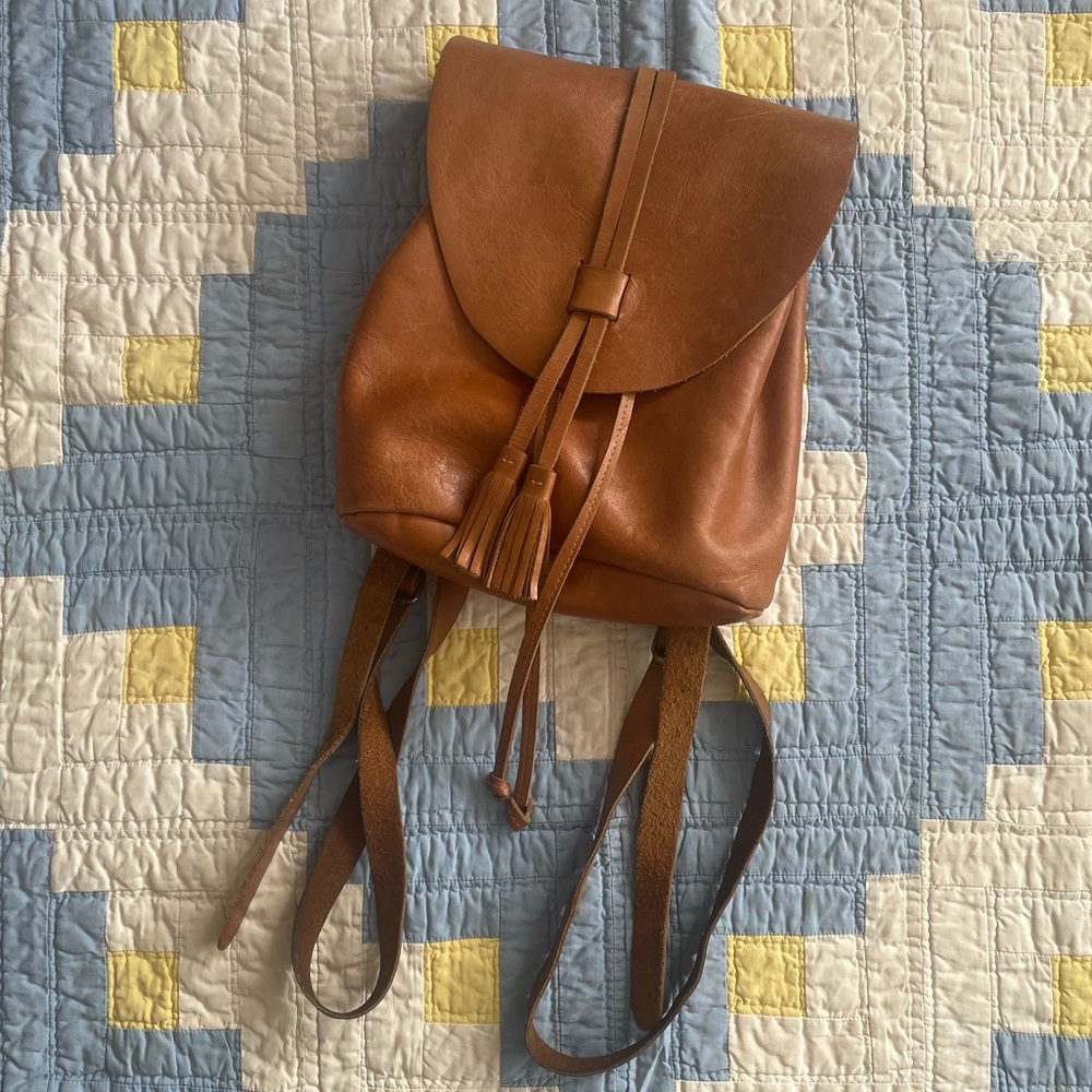 Leather backpack